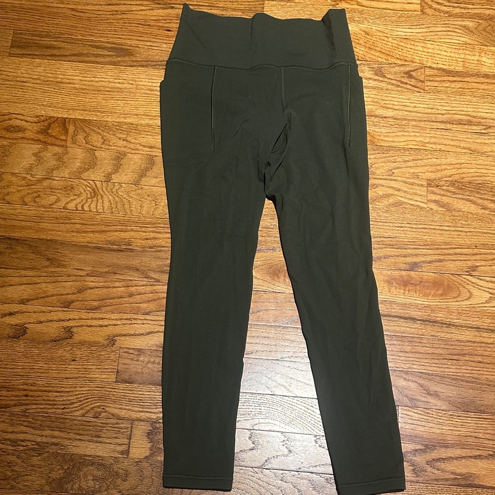 Athleta Olive Green Salutation Leggings